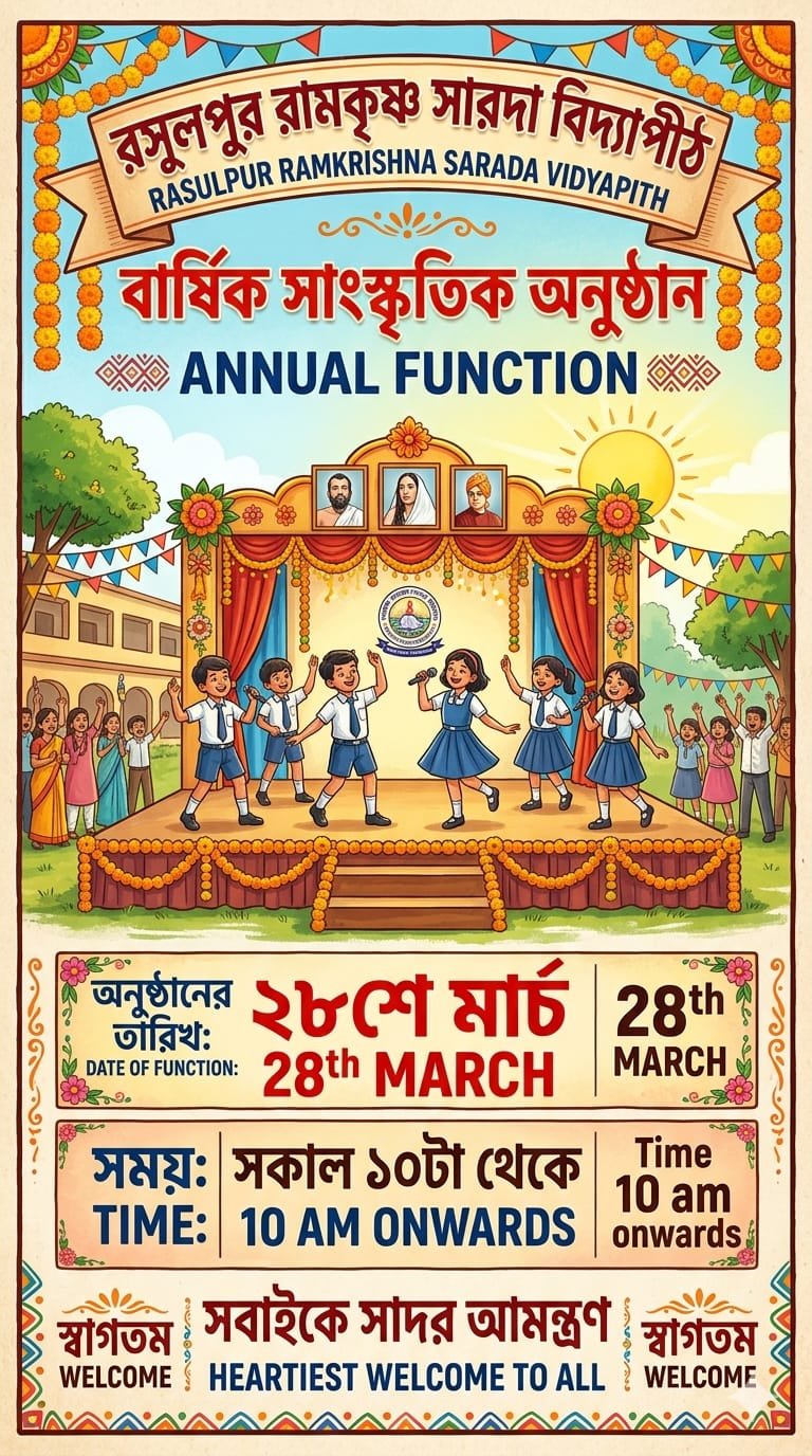 বার্ষিক সাংস্কৃতিক অনুষ্ঠান আঠাশে মার্চ ২০২৬ 